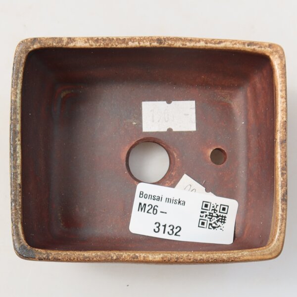 E-bonsai Keramická bonsai miska 9,5 x 7,5 x 3,5 cm hnědá