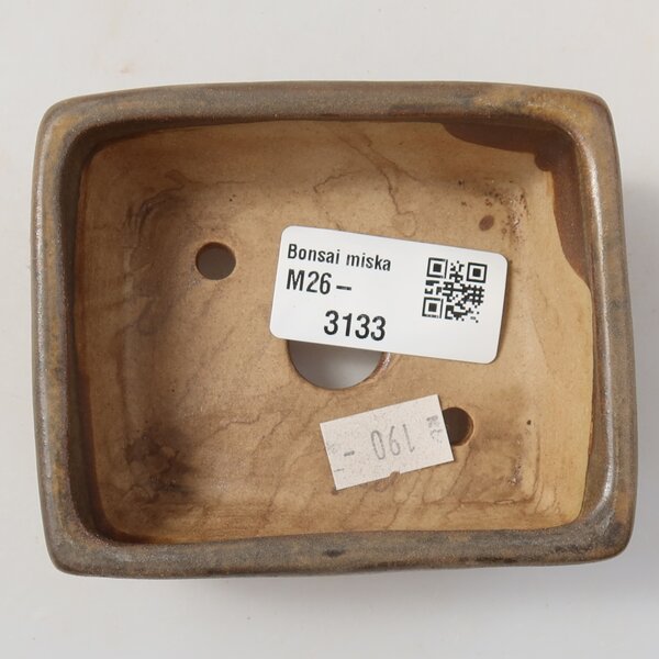 E-bonsai Keramická bonsai miska 9,5 x 7,5 x 3,5 cm hnědá