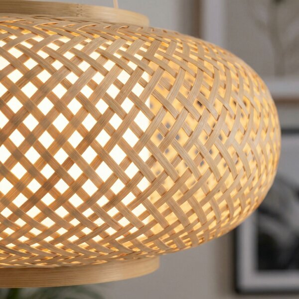 Toolight Natural, závěsné stropní svítidlo 40cm, 3xE27, APP1908-3CP, přírodní hnědá-černá, OSW-66056