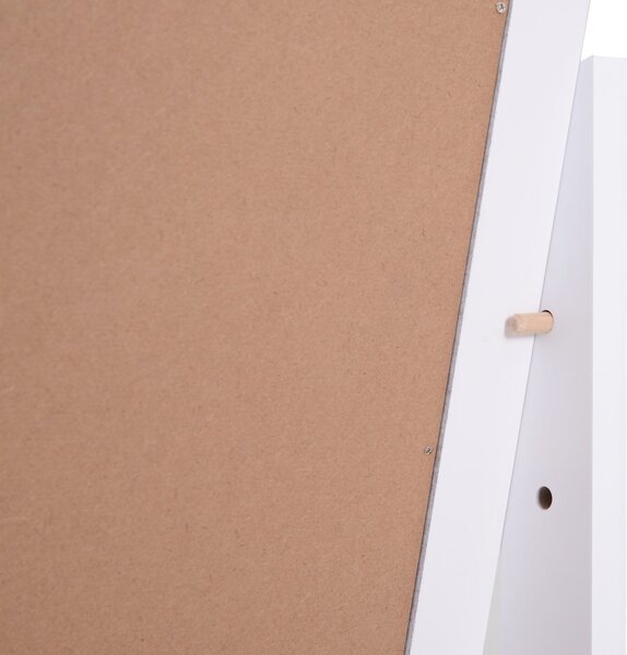 HOMCOM Zrcadlo v Plné Výšce s Toaletním Zrcátkem, Snadno Čistitelné MDF, Bílé 47cm x 46cm x 148cm | Aosom