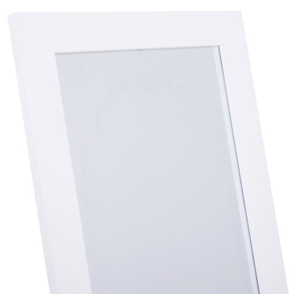HOMCOM Zrcadlo v Plné Výšce s Toaletním Zrcátkem, Snadno Čistitelné MDF, Bílé 47cm x 46cm x 148cm | Aosom