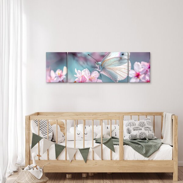 Obraz - Motýl na třešni (170x50 cm)