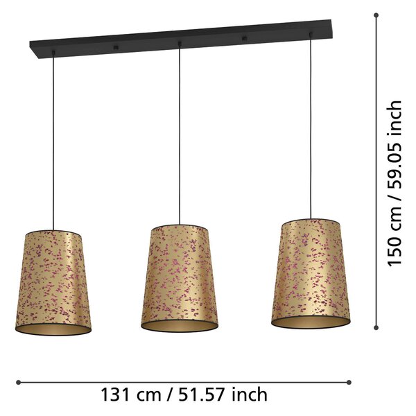 ZÁVĚSNÉ SVÍTIDLO, 131/30/150 cm Eglo - Online Only svítidla, Online Only