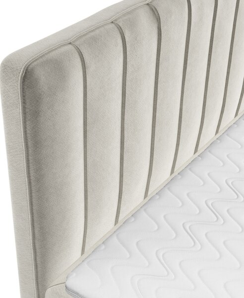 Maison de Rêve Béžová sametová postel boxspring KOBBE 160 x 200 cm