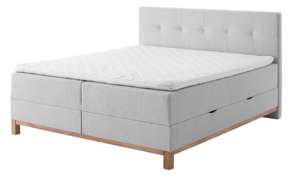 Světle šedá boxspring postel s úložným prostorem 160x200 cm Catania - Meise Möbel