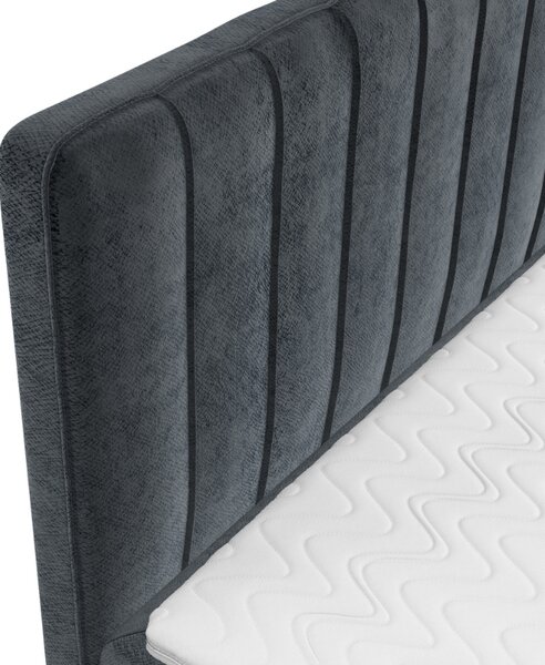 Maison de Rêve Antracitová sametová postel boxspring KOBBE 160 x 200 cm