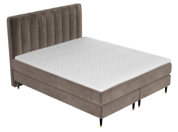 Maison de Rêve Hnědá sametová postel boxspring KOBBE 160 x 200 cm