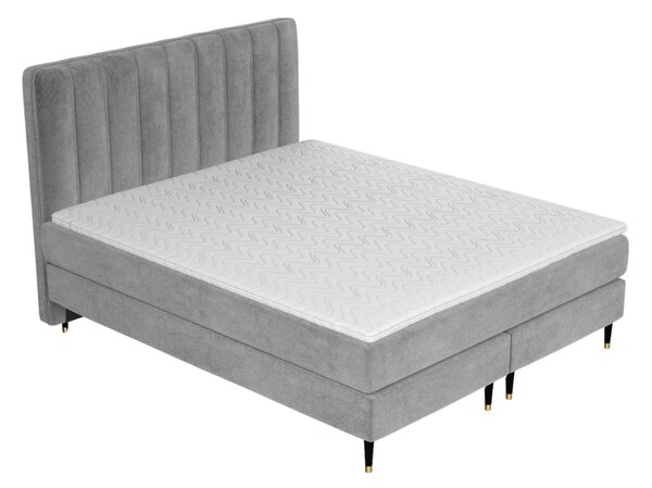 Maison de Rêve Šedá sametová postel boxspring KOBBE 160 x 200 cm