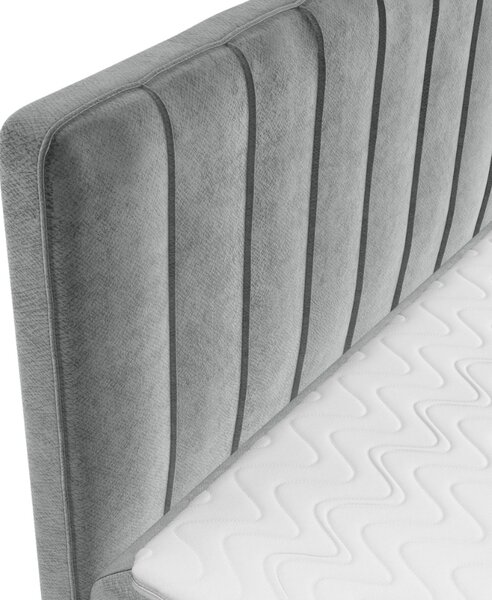 Maison de Rêve Šedá sametová postel boxspring KOBBE 160 x 200 cm