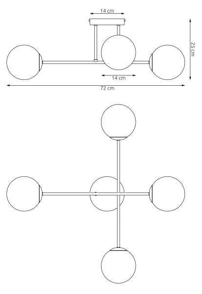 Přisazený lustr ROMA 4xE14/10W/230V zelená