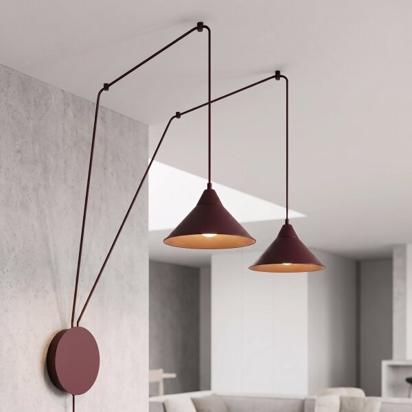 Lustr na lanku ABRAMO 2xE27/15W/230V červená