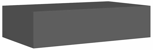Nástěnná police se zásuvkou černá 40 x 23,5 x 10 cm MDF 330243