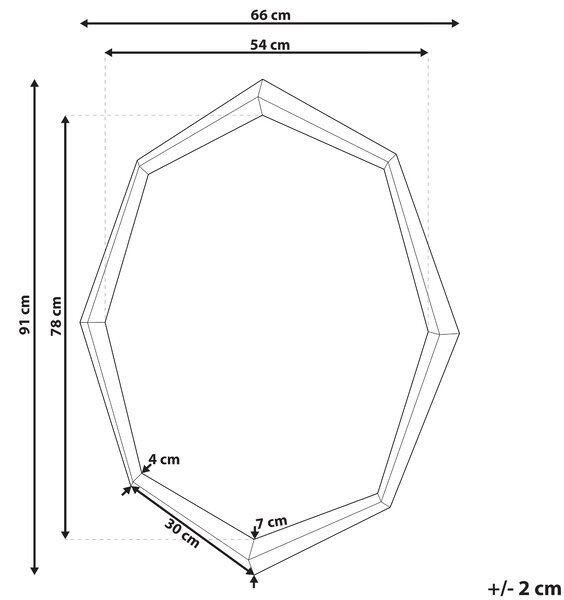 Zrcadlo OENO 66 cm 91 cm Stříbrná