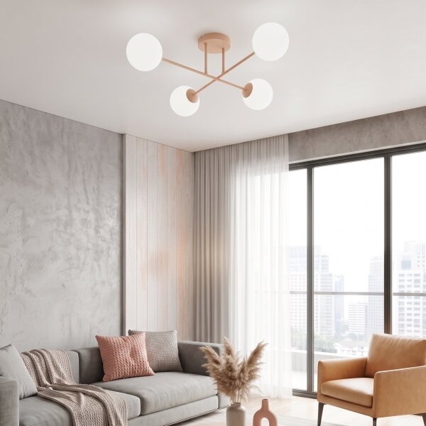 Přisazený lustr ROMA 4xE14/10W/230V růžová