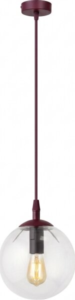 Lustr na lanku COSMO 1xE14/10W/230V pr. 14 cm červená/čirá