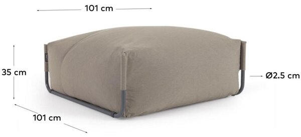 Kave Home Šedozelený zahradní modul/podnožka Square 101 x 101 cm