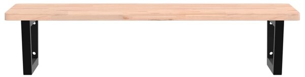 Deska pod umyvadlo nástěnná ocel a masivní bukové dřevo 3302435