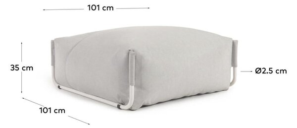 Kave Home Světle šedý zahradní modul/podnožka Square 101 x 101 cm