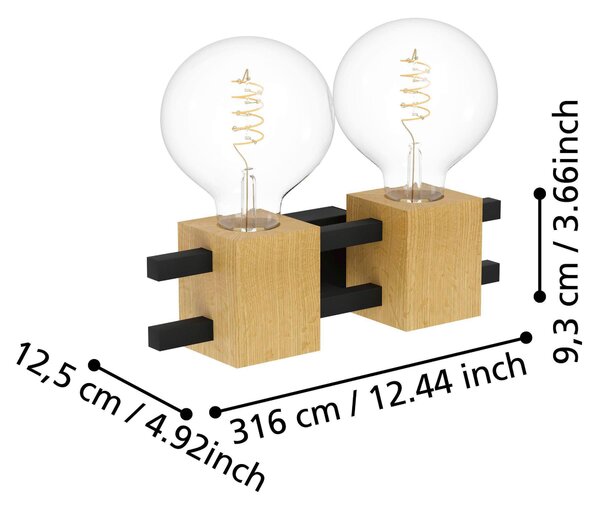 NÁSTĚNNÉ SVÍTIDLO, 31,5/12,5/9,3 cm Eglo - Online Only svítidla, Online Only