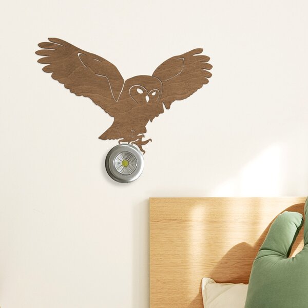 Sova - dřevěná dekorace / lampička na zeď