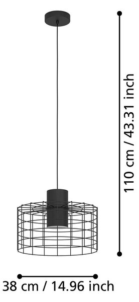 ZÁVĚSNÉ SVÍTIDLO, 38/110 cm Eglo - Online Only svítidla, Online Only