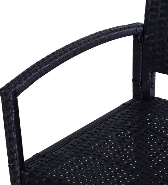 Outsunny Ratanová zahradní lavice 2-místná, UV-odolná, s ergonomickými opěrkami a opěradlem, zahradní nábytek, parková lavice s nosností až 240 kg, 12