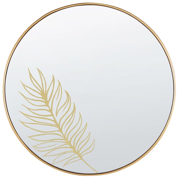 Nástěnné zrcadlo ve zlaté barvě ø 57 cm SAUVIE