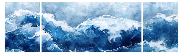 Obraz - Ilustrace moře (170x50 cm)