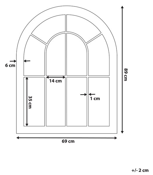 Zrcadlo EMBRY 69 cm 88 cm Kov Béžová