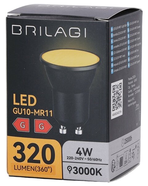 LED Žárovka MR11 GU10/4W/230V 3000K černá - BRILAGI