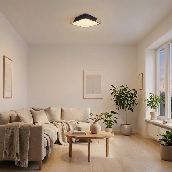 Brilagi - LED Stropní svítidlo PILANA LED/24W/230V dub/černá 32x32 cm