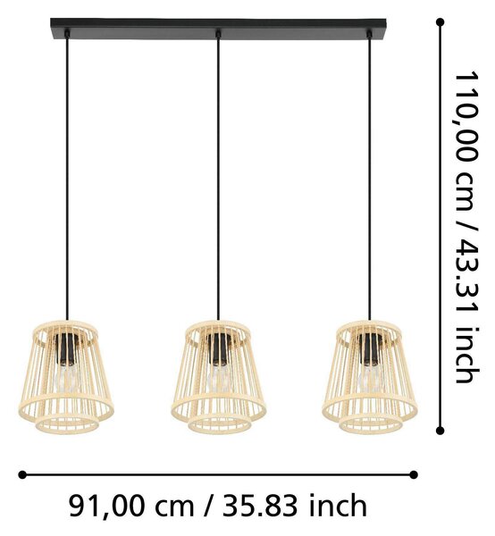 ZÁVĚSNÉ SVÍTIDLO, 91/21/110 cm Eglo - Online Only svítidla, Online Only