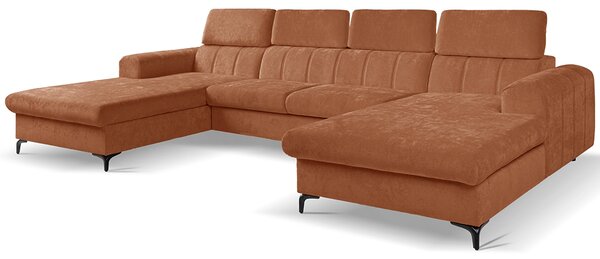 Sedací souprava rohová WILD UNI | 193x338x193 cm | ve tvaru U | rozkládací s úložným prostorem | oranžová 688
