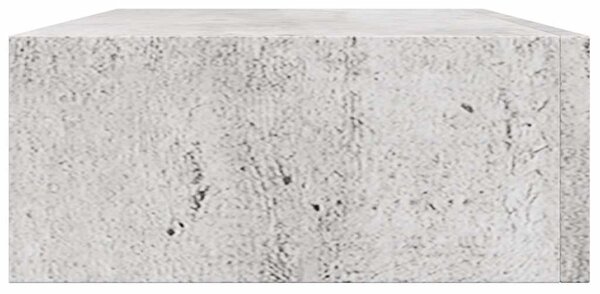 Nástěnná police se zásuvkou betonově šedá 40 x 23,5 x 10 cm MDF 330251