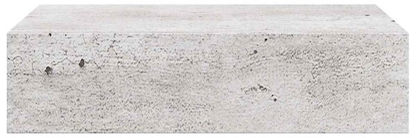 Nástěnná police se zásuvkou betonově šedá 40 x 23,5 x 10 cm MDF 330251