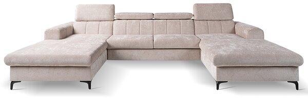 Sedací souprava rohová WILD UNI | 193x338x193 cm | ve tvaru U | rozkládací s úložným prostorem | světle béžová 682