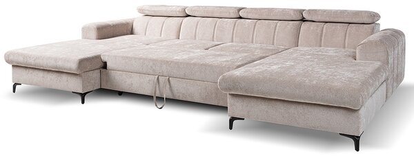 Sedací souprava rohová WILD UNI | 193x338x193 cm | ve tvaru U | rozkládací s úložným prostorem | světle béžová 682