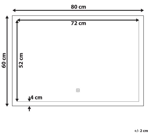 LED koupelnové zrcadlo ADOUR 80 cm 60 cm Stříbrná