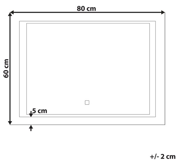 LED koupelnové zrcadlo EYRE 80 cm 60 cm Stříbrná