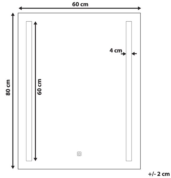 LED koupelnové zrcadlo MARTINET 60 cm 80 cm Stříbrná