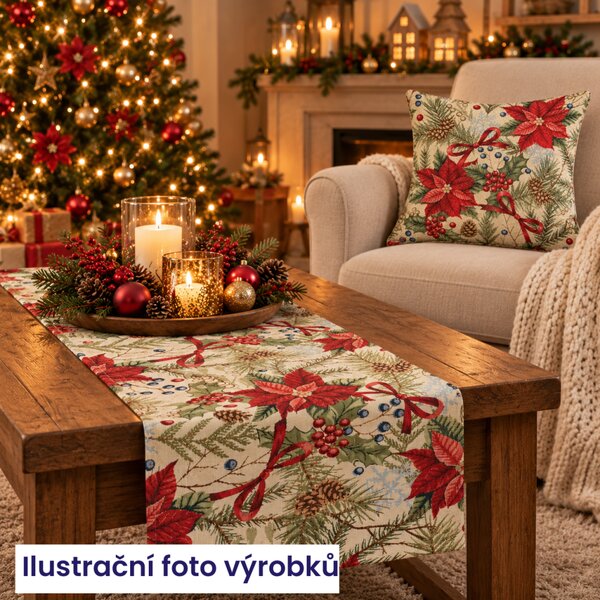 Gobelínový běhoun Vánoční rozkvět 40x140