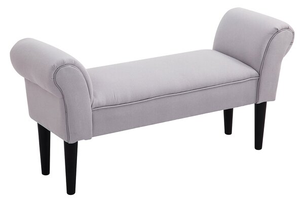 HOMCOM Čelo postele, čalouněná lavice, sedací lavice, chodbičková lavice do ložnice, nosnost až 130 kg, plátěný potah, šedá, 102 x 36 x 51 cm | Aosom
