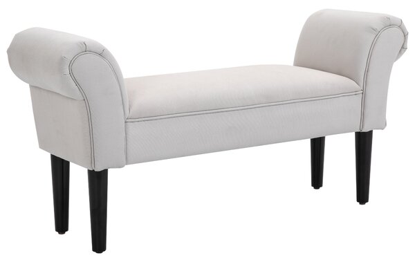HOMCOM Čelo postele, čalouněná lavice, sedací lavice, chodbičková lavice do ložnice, nosnost až 130 kg, plátěný potah, šedá, 102 x 36 x 51 cm | Aosom