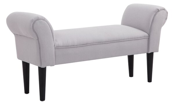 HOMCOM Čelo postele, čalouněná lavice, sedací lavice, chodbičková lavice do ložnice, nosnost až 130 kg, plátěný potah, šedá, 102 x 36 x 51 cm | Aosom