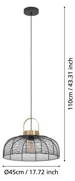 ZÁVĚSNÉ SVÍTIDLO, 45/110 cm Eglo - Online Only svítidla, Online Only