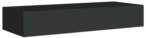 Nástěnná police se zásuvkou černá 60 x 23,5 x 10 cm MDF 330257