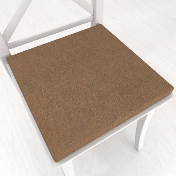 Biante Čtvercový podsedák z imitace broušené kůže Alcantara ALC-015 Světle hnědý - 38x38x3 cm