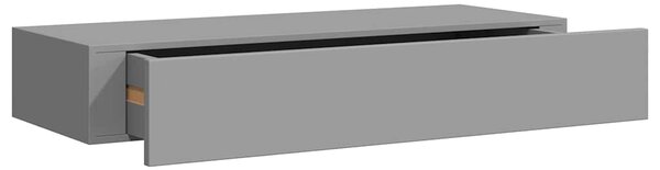 Nástěnná police se zásuvkou šedá 60 x 23,5 x 10 cm MDF 330259