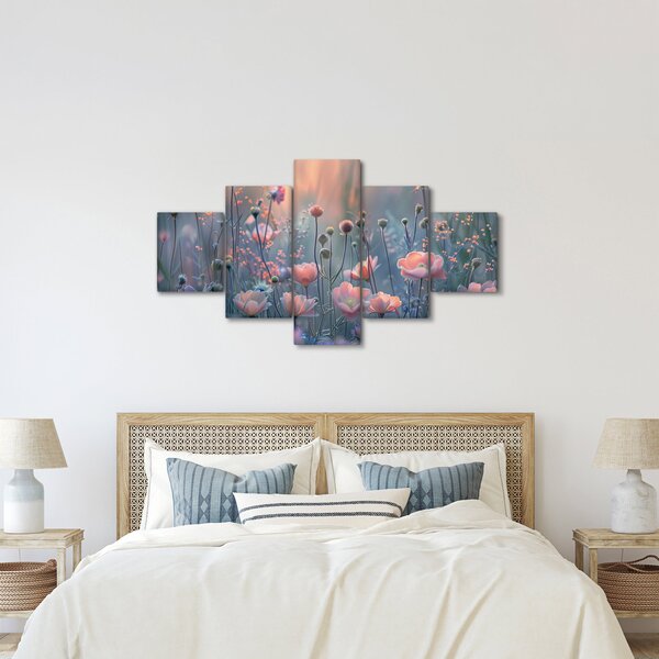 Obraz - Květiny v pastelových barvách (125x70 cm)