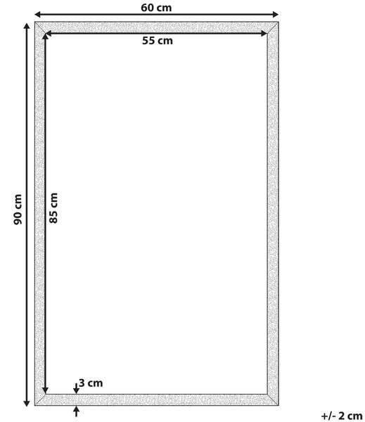 Zrcadlo MORLAIX 60 cm 90 cm Černá